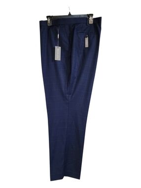 Michael Kors Modern Fit Men's 52Wx30L Suit Pants Navy Blue Plaid Dress Trousers